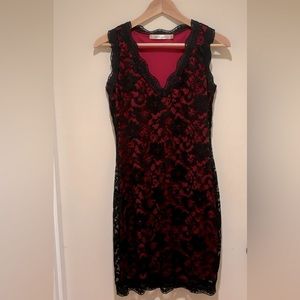 Liberty Love Lace Dress Black and Red size S